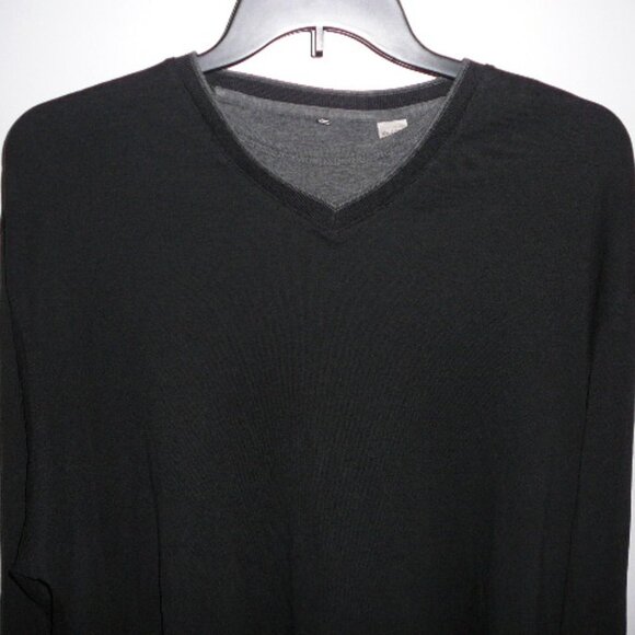 Geoffrey Beene Black W/Gray Long Sleeve Pull Over Men's T-Shirt Size XXL, 2XL - Picture 1 of 4
